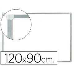 Pizarra blanca q-connect lacada magnética marco de aluminio 120x90 cm