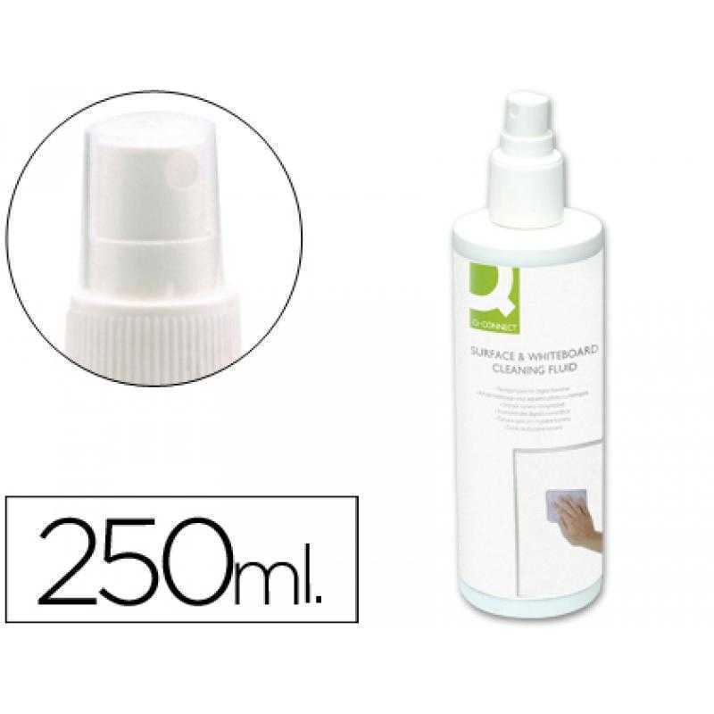 Spray q-connect limpiador de pizarras blancas bote de 250 ml.