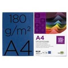 Cartulina liderpapel a4 180g/m2 azul ultramar paquete de 100