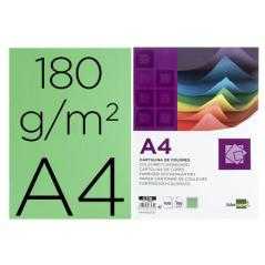Cartulina liderpapel a4 180g/m2 verde billar paquete de 100