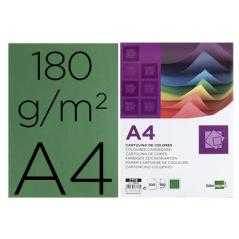 Cartulina liderpapel a4 180g/m2 verde abeto paquete de 100