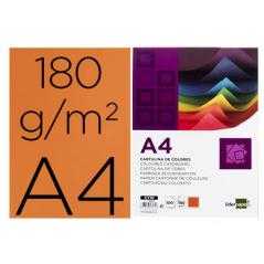 Cartulina liderpapel a4 180g/m2 naranja fuerte paquete de 100