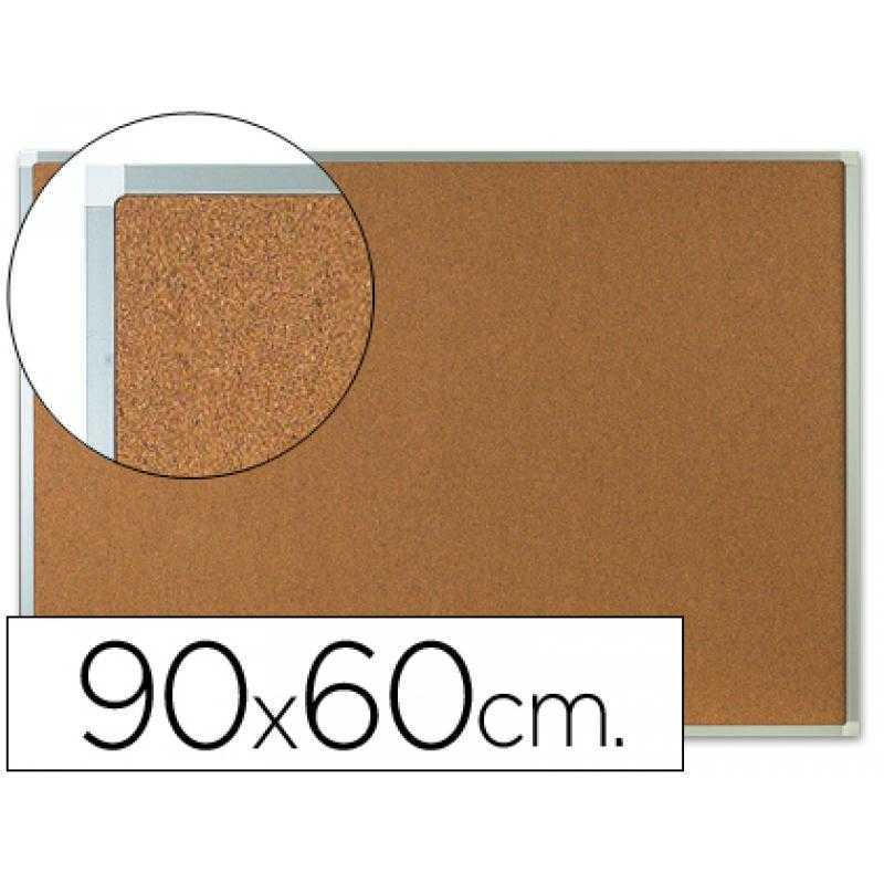 Pizarra corcho q-connect marco de aluminio 90x60 cm