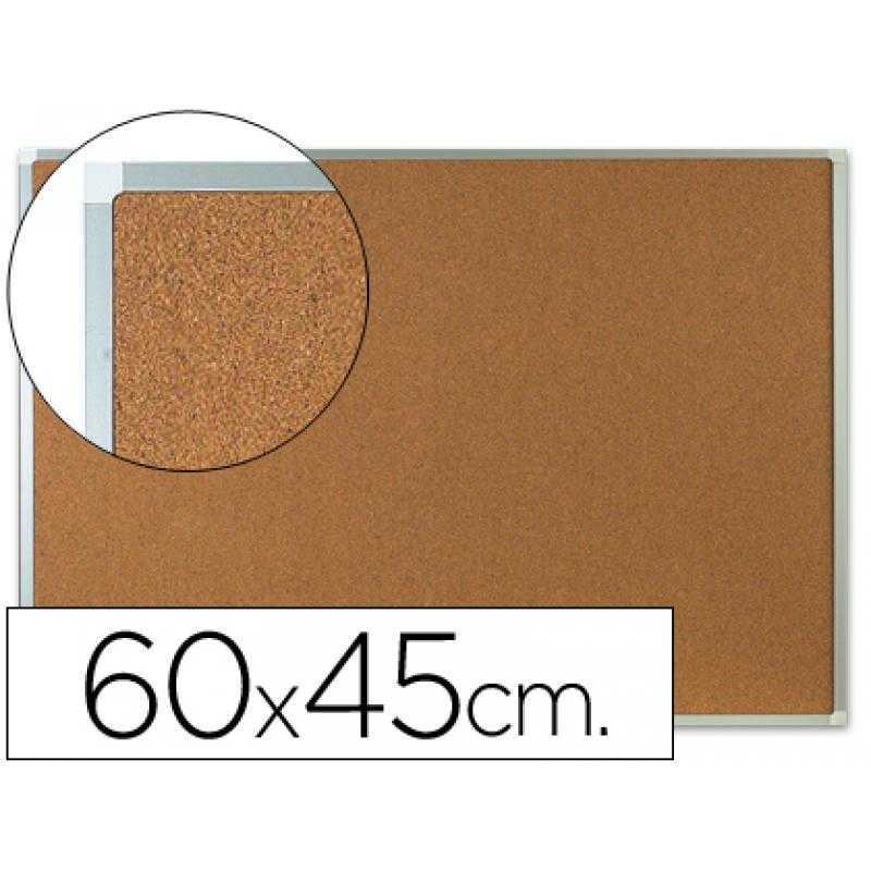 Pizarra corcho q-connect marco de aluminio 60x45 cm