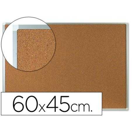 Pizarra corcho q-connect marco de aluminio 60x45 cm