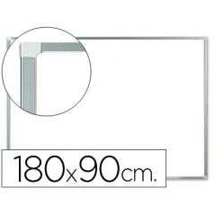 Pizarra blanca q-connect melamina marco de aluminio 180x90 cm