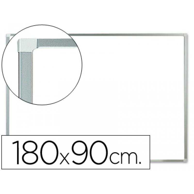 Pizarra blanca q-connect melamina marco de aluminio 180x90 cm