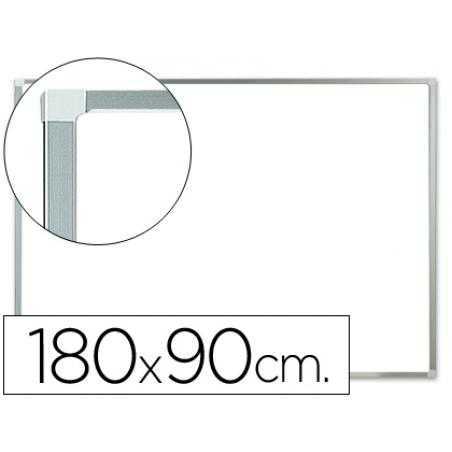 Pizarra blanca q-connect melamina marco de aluminio 180x90 cm
