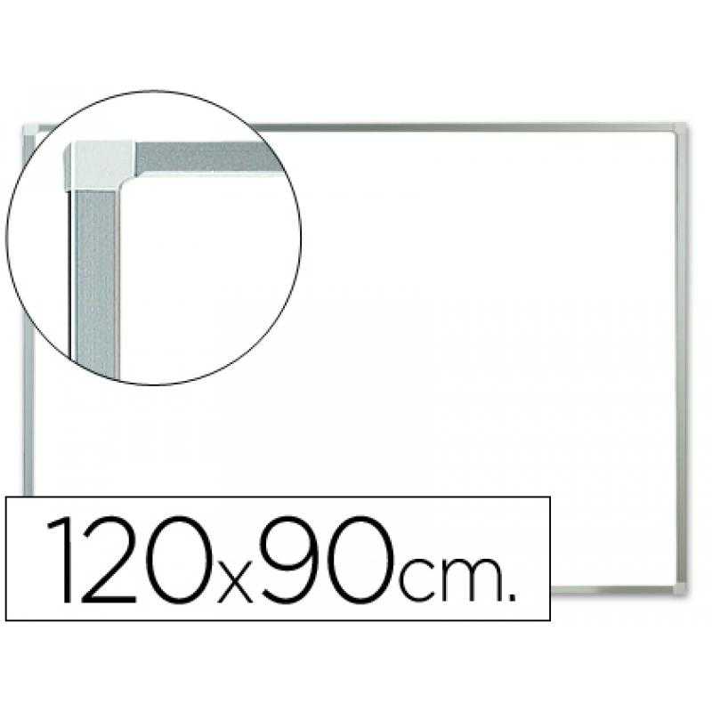 Pizarra blanca q-connect melamina marco de aluminio 120x90 cm