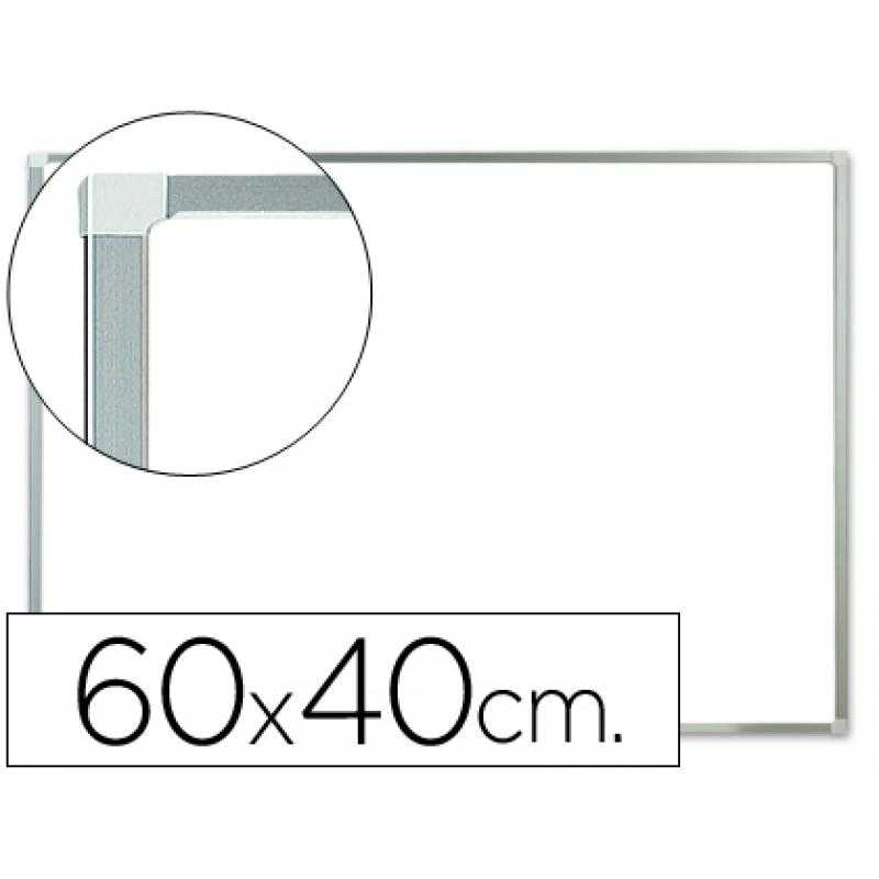 Pizarra blanca q-connect melamina marco de aluminio 60x40 cm