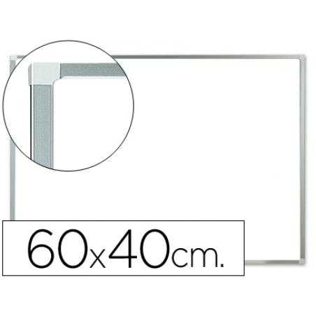 Pizarra blanca q-connect melamina marco de aluminio 60x40 cm
