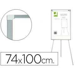 Pizarra blanca q-connect con tripode regulable 90x70x195cm y brazos extensibles para conferencias superficie lacada
