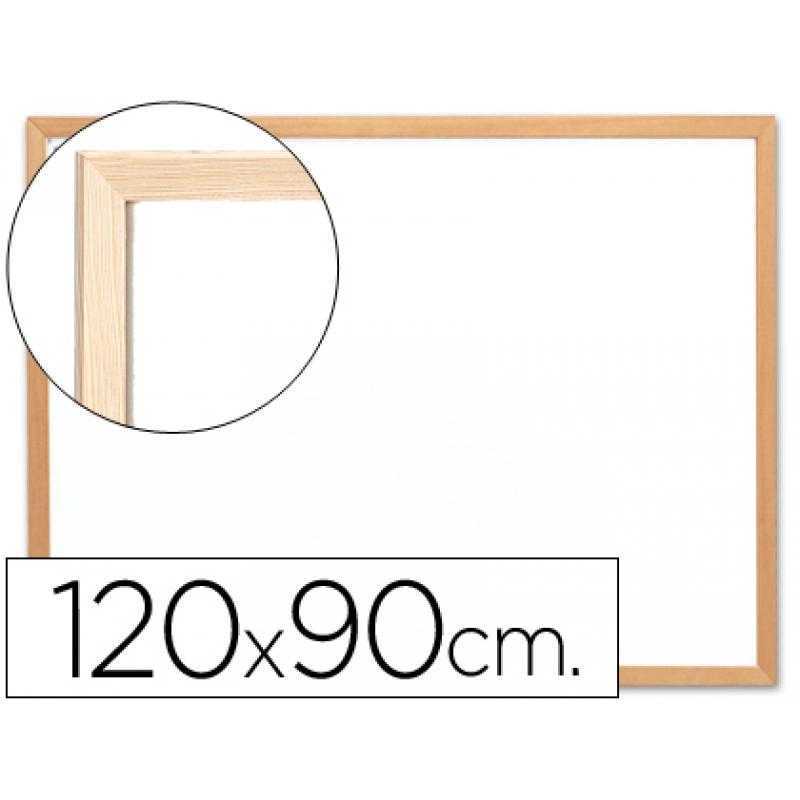 Pizarra blanca q-connect melamina marco de madera 120x90 cm