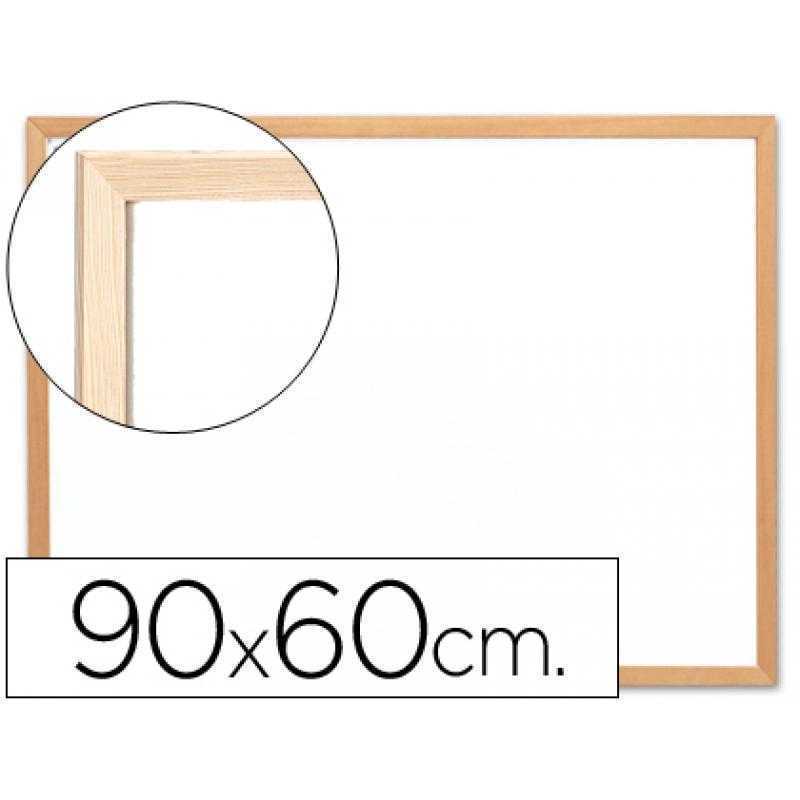 Pizarra blanca q-connect melamina marco de madera 90x60 cm