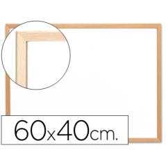 Pizarra blanca q-connect melamina marco de madera 60x40 cm