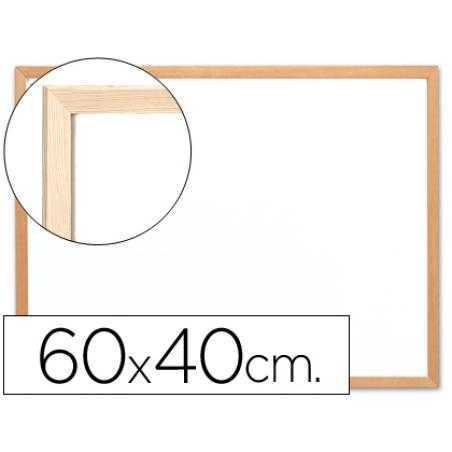 Pizarra blanca q-connect melamina marco de madera 60x40 cm