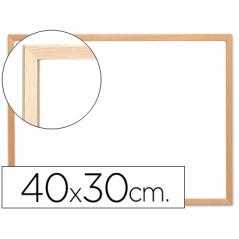 Pizarra blanca q-connect melamina marco de madera 40x30 cm