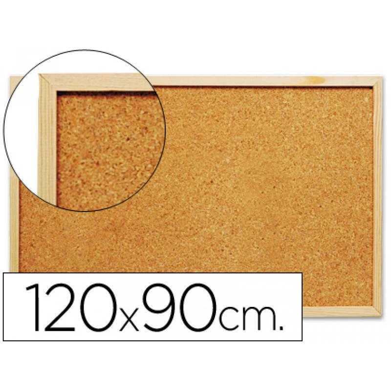 Pizarra corcho q-connect 120x90 cm marco de madera
