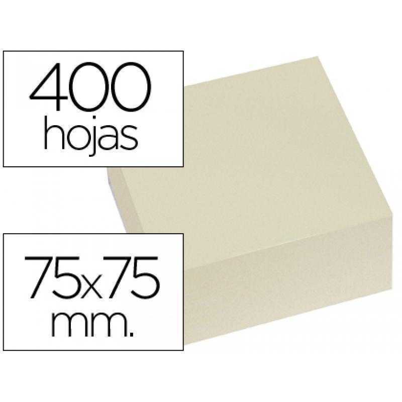 Bloc de notas adhesivas quita y pon q-connect 76x76 mm fsc amarillo con 400 hojas
