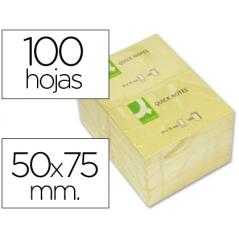 Bloc de notas adhesivas quita y pon q-connect 51x76 mm con 100 hojas