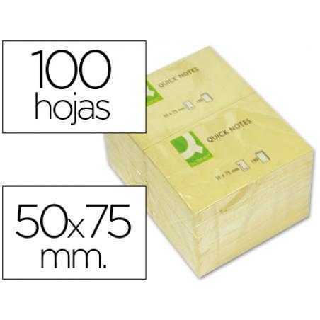 Bloc de notas adhesivas quita y pon q-connect 51x76 mm con 100 hojas