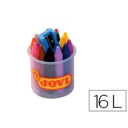 Lápices cera jovicolor -bote de 16 colores