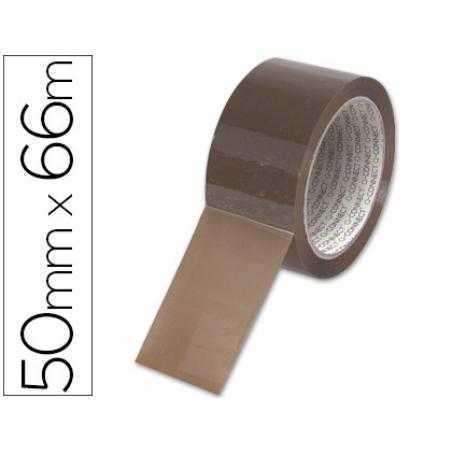 Cinta adhesiva q-connect polipropileno havana 66 mt x 50 mm para embalaje