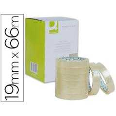 Cinta adhesiva q-connect transparente 66 mt x 19 mm