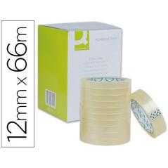 Cinta adhesiva q-connect transparente 66 mt x 12 mm