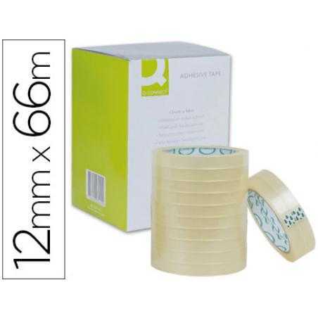Cinta adhesiva q-connect transparente 66 mt x 12 mm