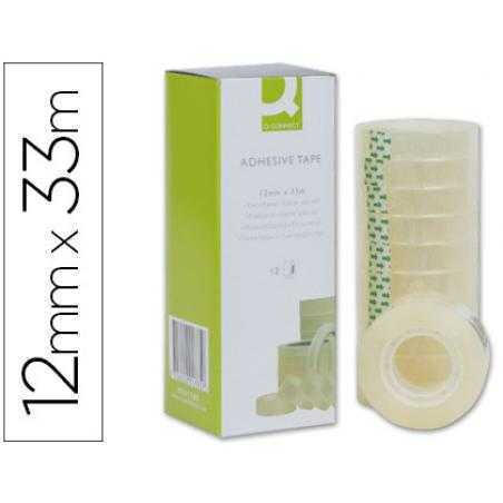 Cinta adhesiva q-connect transparente 33 mt x 12 mm