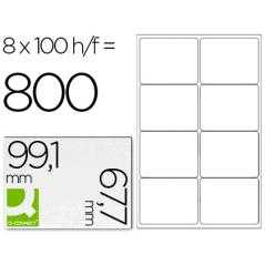 Etiqueta adhesiva q-connect kf01588 tamaño 99,1x67,7 mm fotocopiadora láser ink-jet caja con 100 hojas din a4