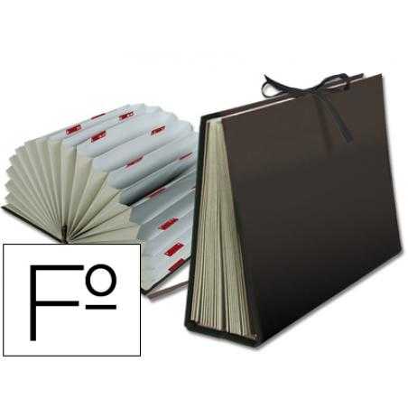 Carpeta fuelle liderpapel folio carton forrado negra