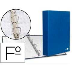 Carpeta de 4 anillas 40mm mixtas liderpapel folio carton forrado paper coat azul