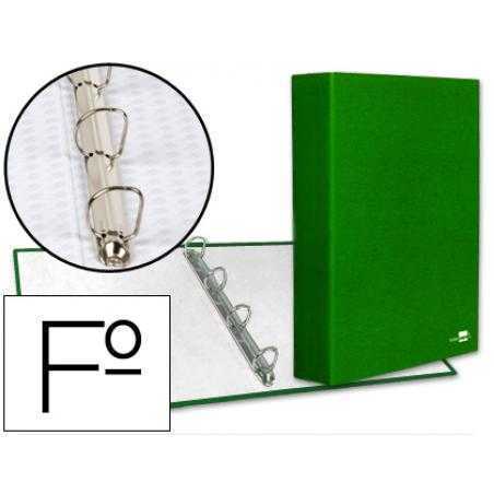 Carpeta de 4 anillas 40mm mixtas liderpapel folio carton forrado paper coat verde