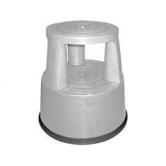Taburete q-connect ruedas retractiles tres ruedas dos niveles color gris