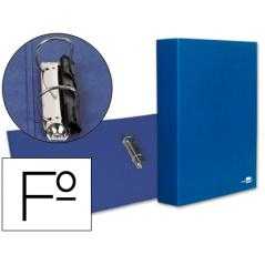 Carpeta de 2 anillas 40mm mixtas liderpapel folio carton forrado paper coat plastico azul