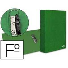 Carpeta de 2 anillas 40mm mixtas liderpapel folio carton forrado paper coat compresor plastico verde