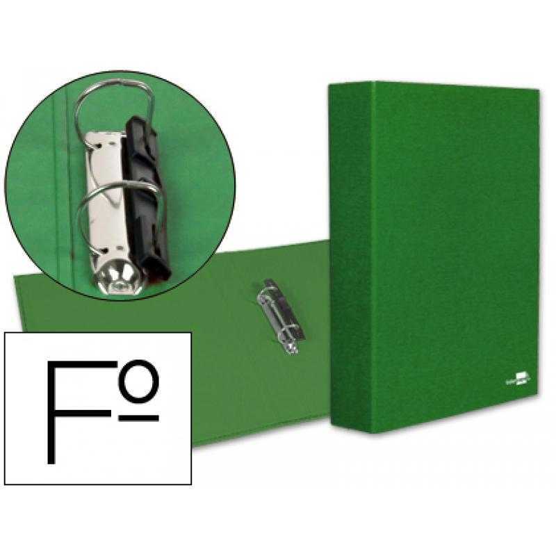 Carpeta de 2 anillas 40mm mixtas liderpapel folio carton forrado paper coat compresor plastico verde