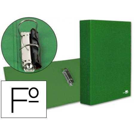 Carpeta de 2 anillas 40mm mixtas liderpapel folio carton forrado paper coat compresor plastico verde