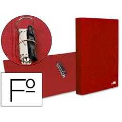 Carpeta de 2 anillas 25mm mixtas liderpapel folio carton forrado paper coat compresor plastico roja
