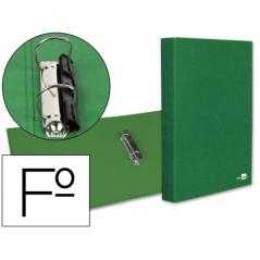 Carpeta de 2 anillas 25mm mixtas liderpapel folio carton forrado paper coat compresor plastico verde