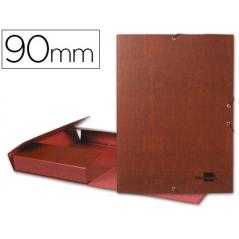 Carpeta proyectos liderpapel folio lomo 90mm carton forrado cuero