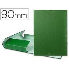 Carpeta proyectos liderpapel folio lomo 90mm carton forrado verde