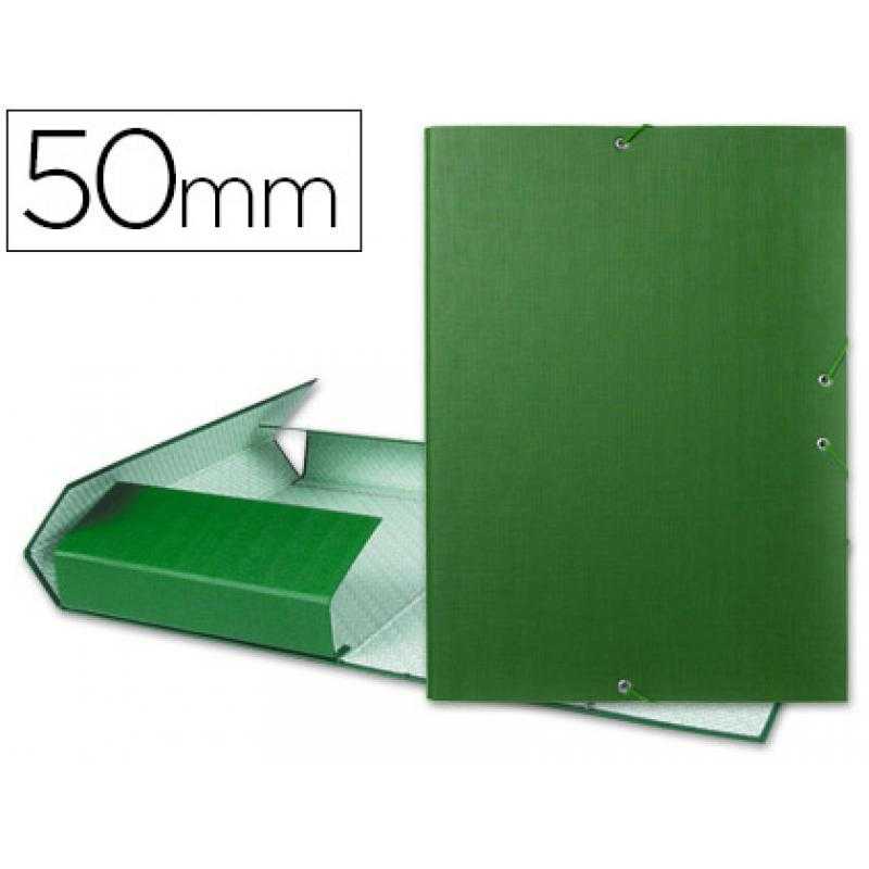 Carpeta proyectos liderpapel folio lomo 50mm carton forradoverde