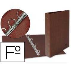 Carpeta de 4 anillas 40mm mixtas liderpapel folio carton cuero forrado compresor plastico