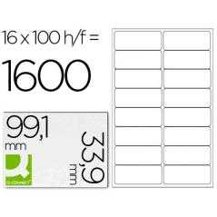 Etiqueta adhesiva q-connect kf01584 tamaño 99,1x33,9 mm fotocopiadora láser ink-jet caja con 100 hojas din a4