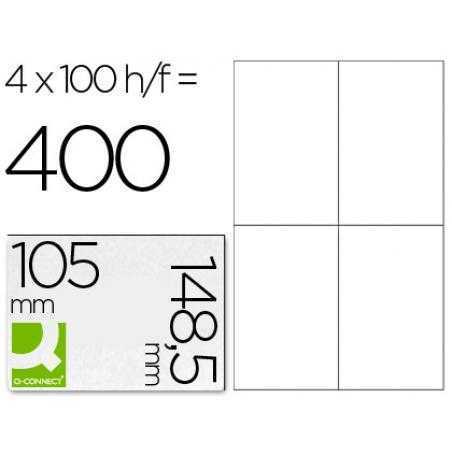 Etiqueta adhesiva q-connect kf10660 tamaño 105x148,5 mm fotocopiadora láser ink-jet caja con 100 hojas din a4