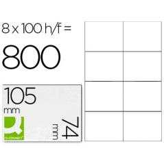 Etiqueta adhesiva q-connect kf10659 tamaño 105x74 mm fotocopiadora láser ink-jet caja con 100 hojas din a4