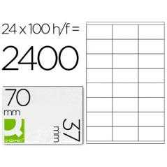 Etiqueta adhesiva q-connect kf10647 tamaño 70x37 mm fotocopiadora láser ink-jet caja con 100 hojas din a4